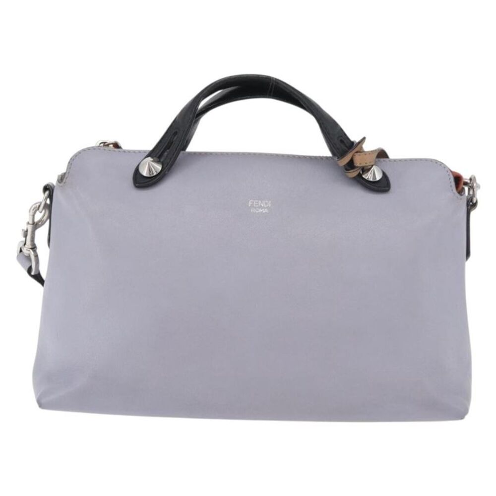 Fendi By The Way Satchel Leather Purple Leather Handbag